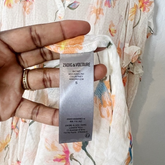 NWT Zadig & Voltaire Riciny Mousseline Ruffled Floral Maxi Dress - Picture 8 of 12
